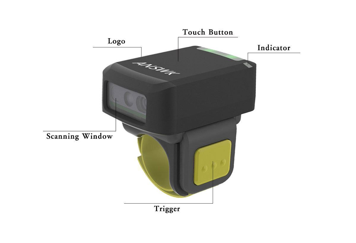 RS50 Bluetooth 2D Носимый кольцевой сканер штрих-кода