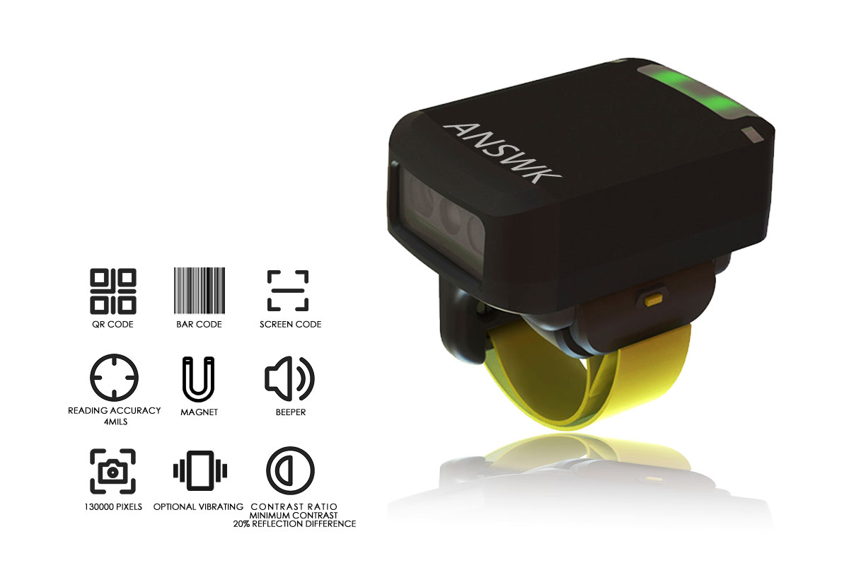 RS50 Bluetooth 2D Носимый кольцевой сканер штрих-кода новый