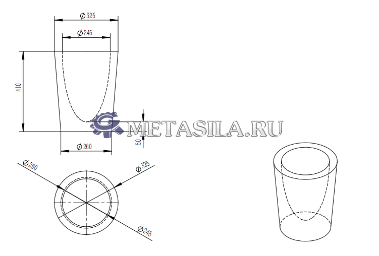 картинка Графитовый тигель от магазина Метасила