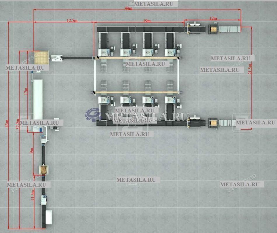 картинка Линия по производству поддонов из прессованной древесины GY87  от магазина Метасила